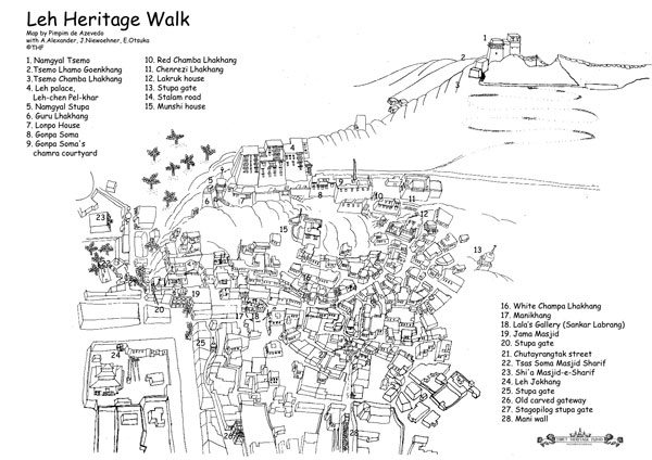 Bird's eye view map of old Leh by Pimpim de Azevedo