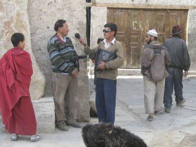 Skarma Rinchen interviewed by Ladakhi Radio for the opening of his exhibition at Lala's Gallery